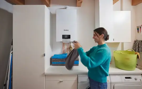 Homeowner using a newly installed Vaillant boiler